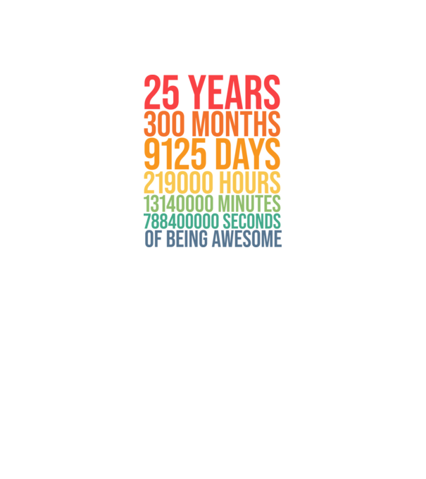 25 years minta fekete pólón