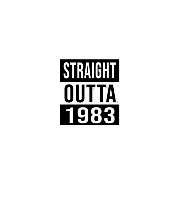 Straight Outta 1983 minta szürke pólón