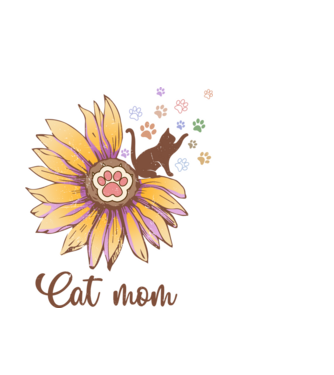 catmom minta fehér pólón