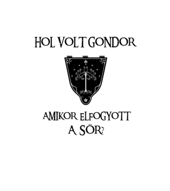 Hol volt Gondor? (sör) minta homokszín pólón