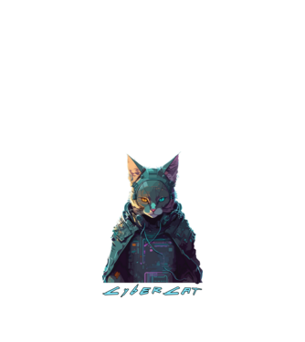 CyberCat minta fekete pólón