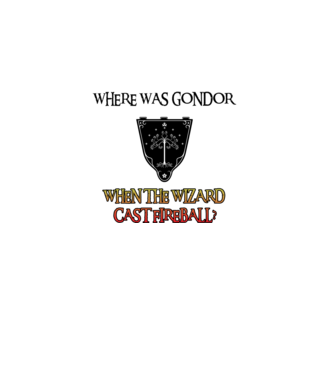 Where was Gondor? (fireball) minta fekete pólón