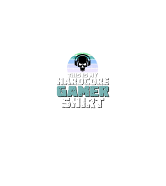 Hardcore Gamer Shirt with Skull minta fekete pólón