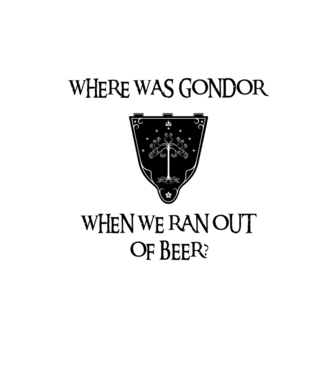 Where was Gondor? (beer) minta homokszín pólón