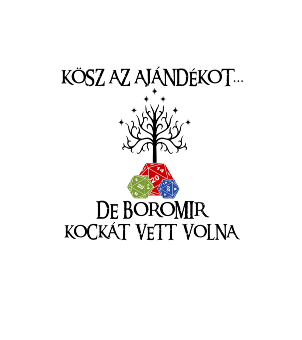 Boromir kockát vett volna minta homokszín pólón