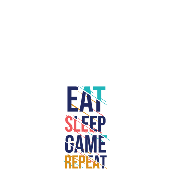 Eat Sleep Game Repeat minta fehér pólón