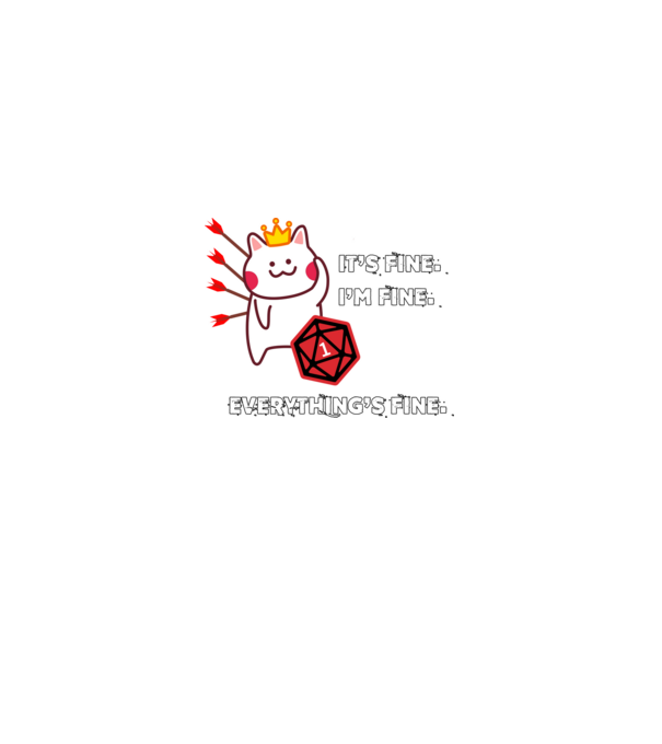 Everything's fine rpg cat minta fekete pólón