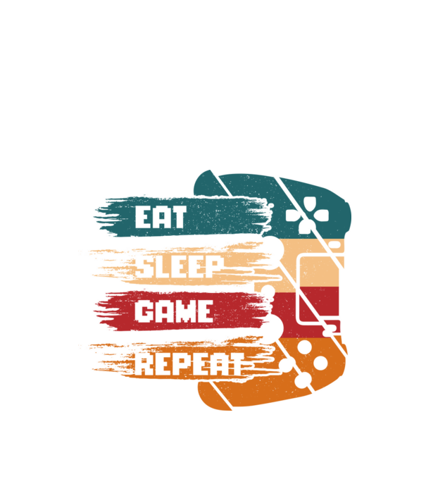 Eat Sleep Game Repeat minta fekete pólón