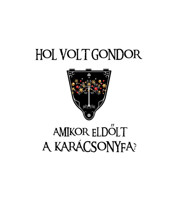 Hol volt Gondor? (karácsonyfa) minta homokszín pólón