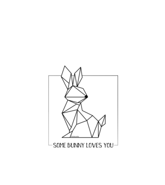 bunny love minta fehér pólón