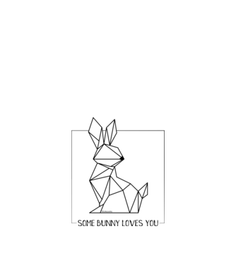 bunny love minta fehér pólón