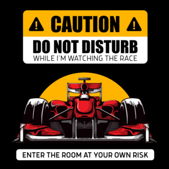 Forma 1 CAUTION DO NOT DISTURB RACE póló minta