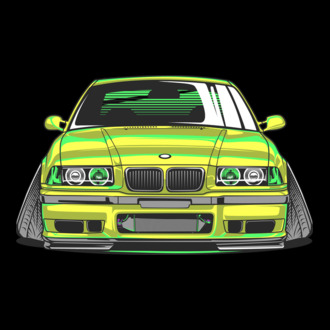 BMW E36 ˝negatív dőlésszög˝ póló minta