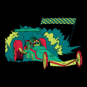 Dragster kocsi póló minta