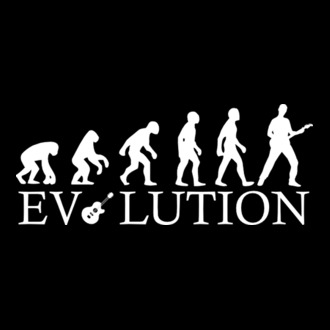 Evolúció gitáros, zenész színezhető póló minta