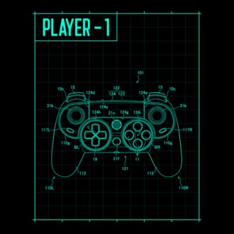 Gamer Player1 póló minta