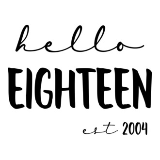 Hello Eighteen birthday - fekete póló minta