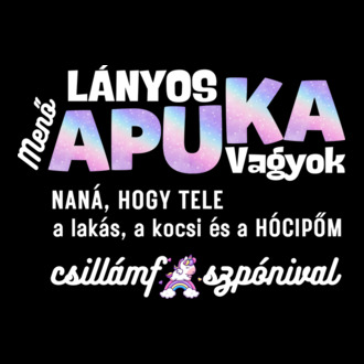 Lányos apuka unikornis póló minta