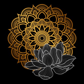 Mandala és Lótusz póló minta