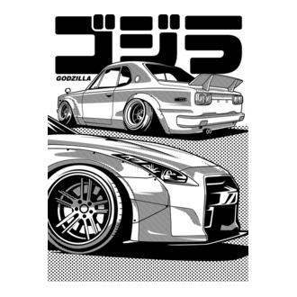 Nissan GT-R Godzilla póló minta