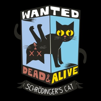 Schrödinger macskája - élve vagy halva póló minta