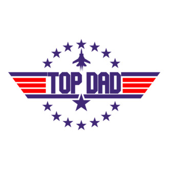 Top dad top gun apáknak póló minta