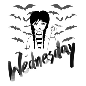 Wednesday denevér póló minta