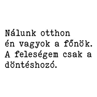 a feleség a döntéshozó póló minta