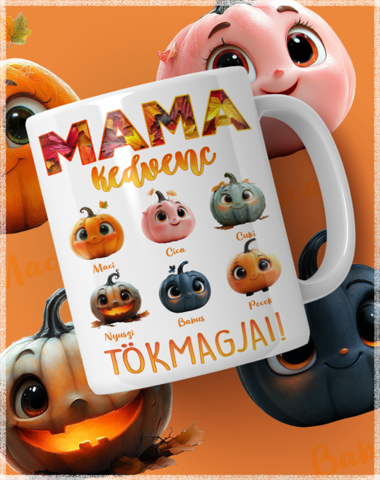 Tökmag Halloween család bögre