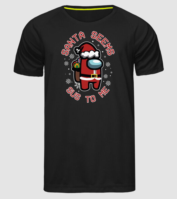 Santa seems sus to me minta fekete pólón