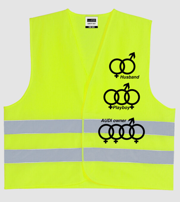 Férfitípusok - AUDI minta neonsárga pólón