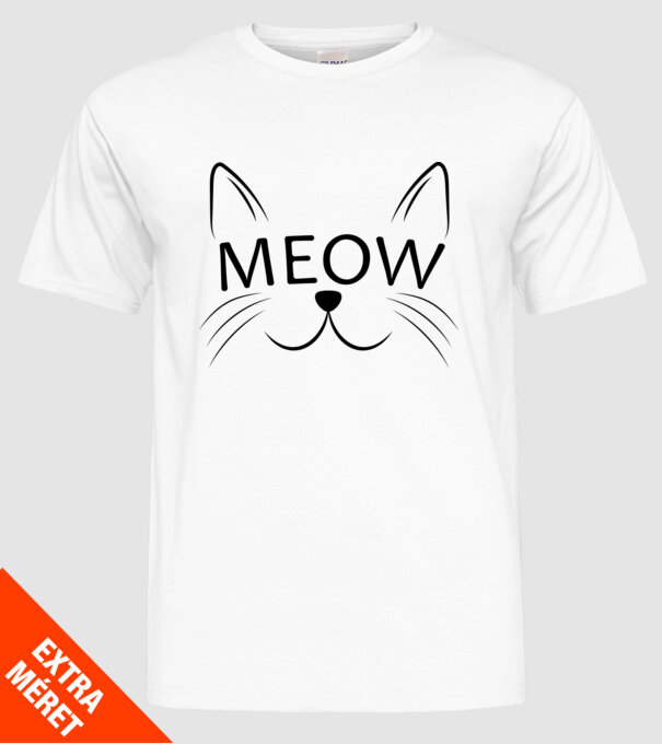 Meow minta fehér pólón