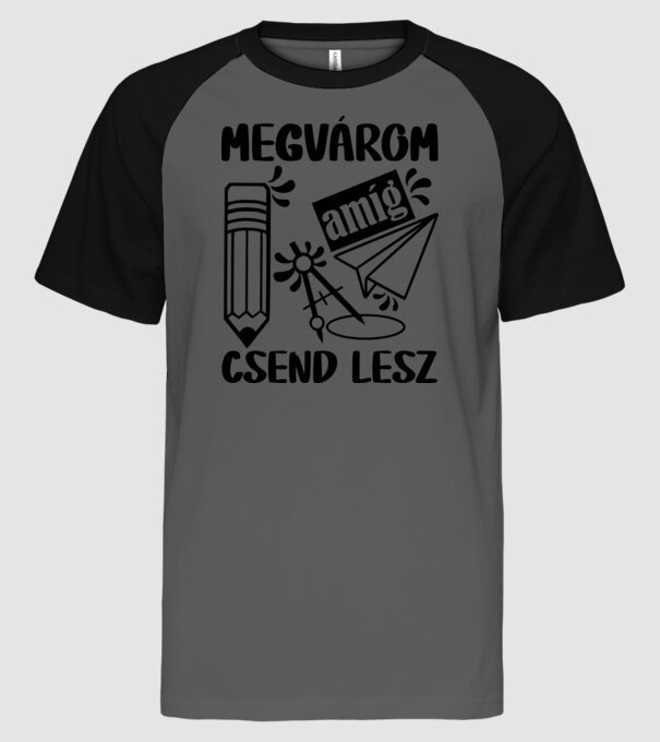 tanár minta minta szürke/fekete pólón