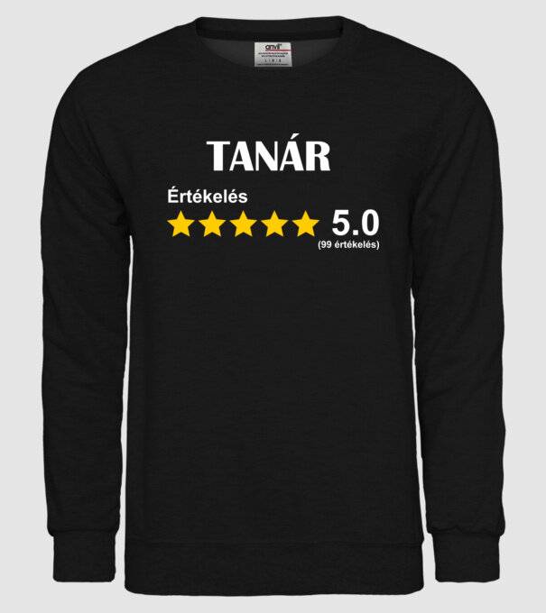 értékelés tanár minta fekete pólón