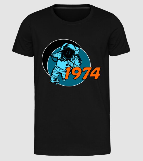 úrhajós 1974 minta fekete pólón