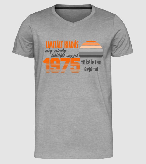 limitált kiadás 1975 minta szürke pólón