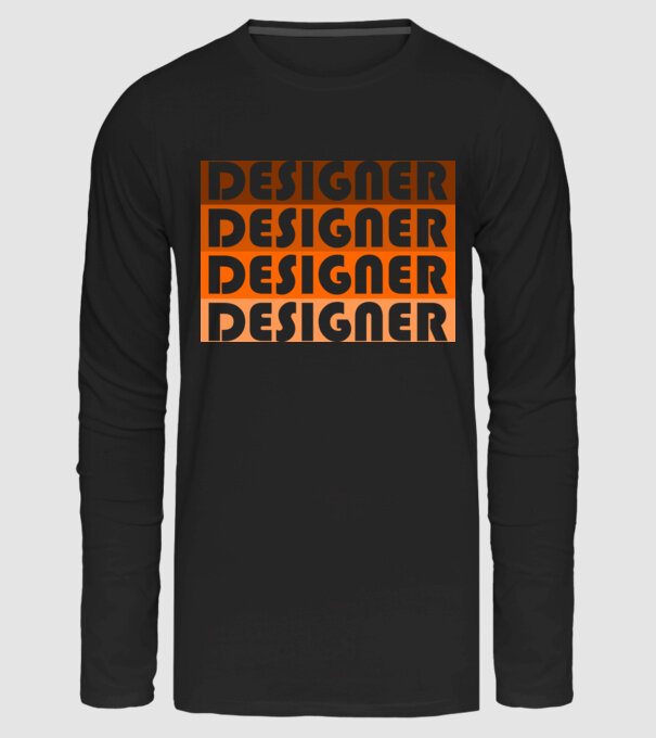 designer narancs minta fekete pólón