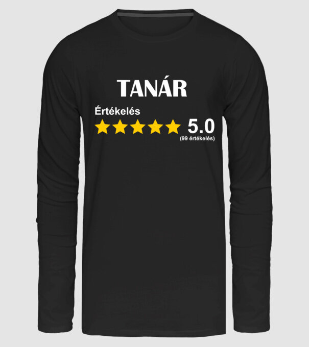 értékelés tanár minta fekete pólón