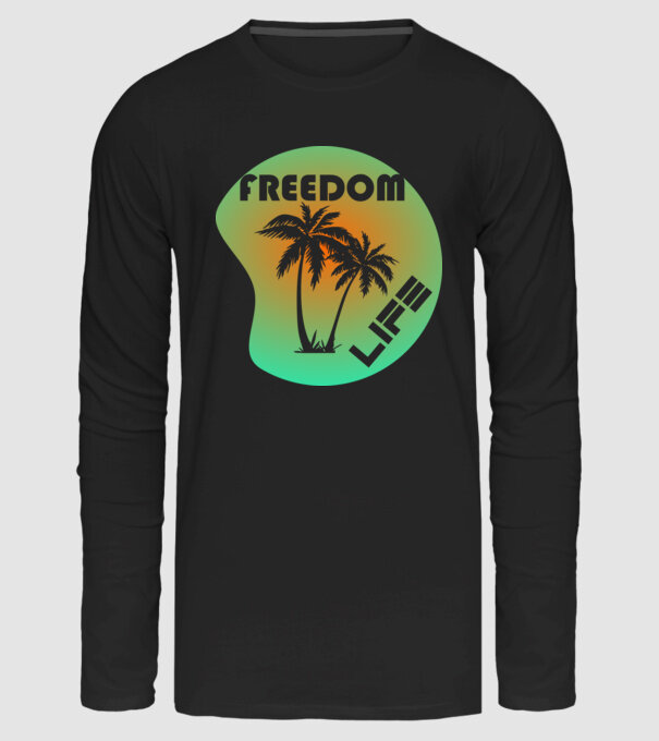 freedom life minta fekete pólón