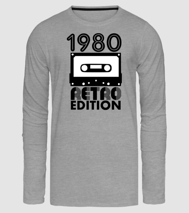 1980 retro minta szürke pólón