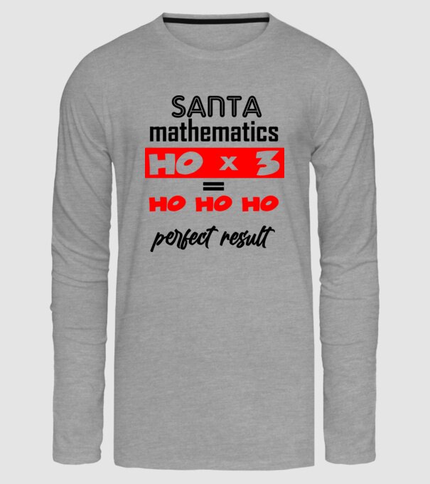 santa mathetmatics minta szürke pólón