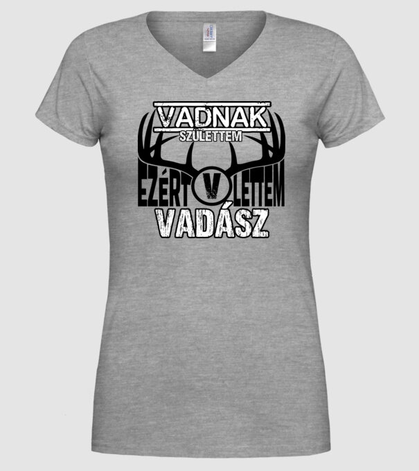 vadnak születtem minta szürke pólón