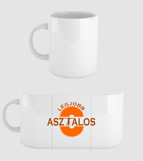 asztalos barna minta fehér pólón