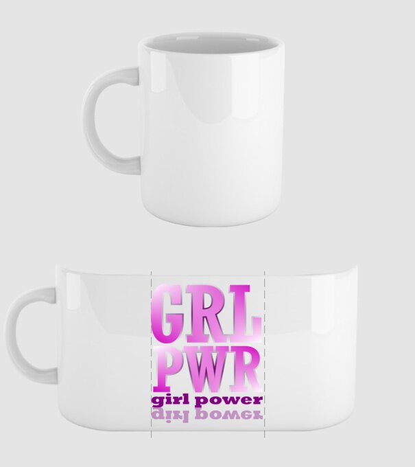 girl power minta fehér pólón
