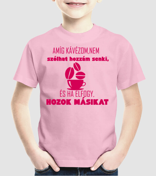 KÁVÉZOM PINK minta világos rózsaszín pólón