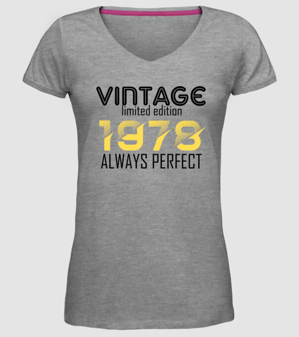 always perfect 1978 minta szürke pólón