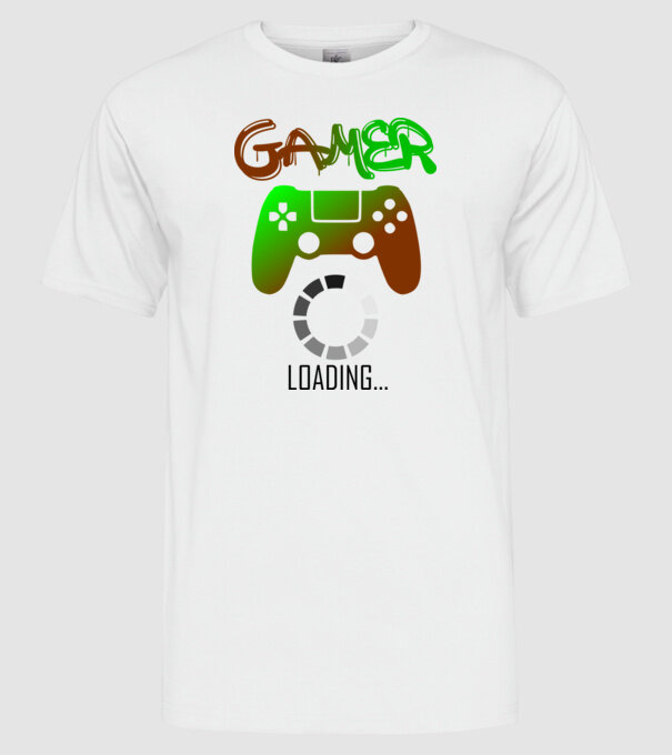 gamer loading minta fehér pólón