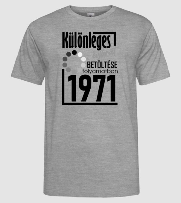 1971 betöltés minta szürke pólón