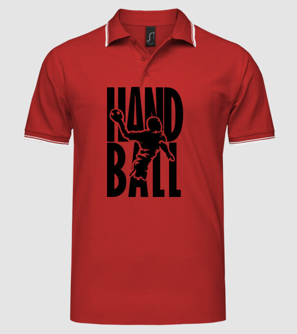 hanball stencil minta piros pólón