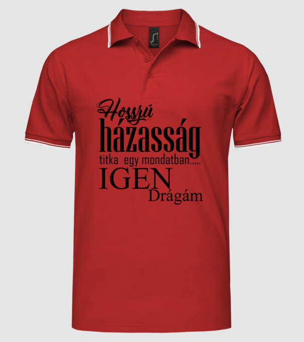 házasság minta piros pólón